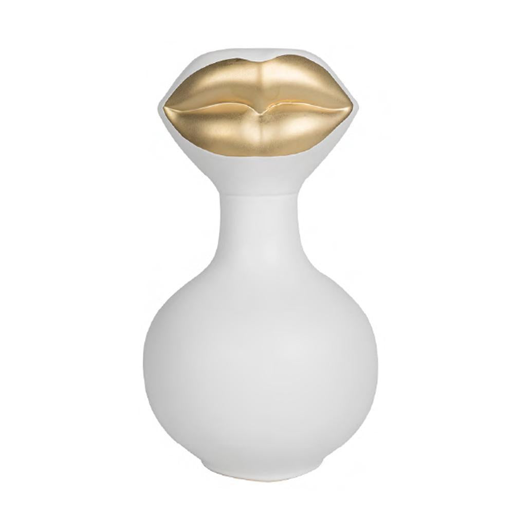White & Gold Plated Mouth Vase BSDD3511J