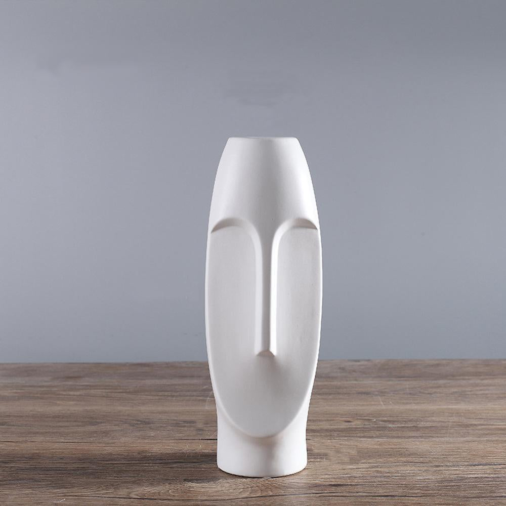 White Abstract Face Vase SS033