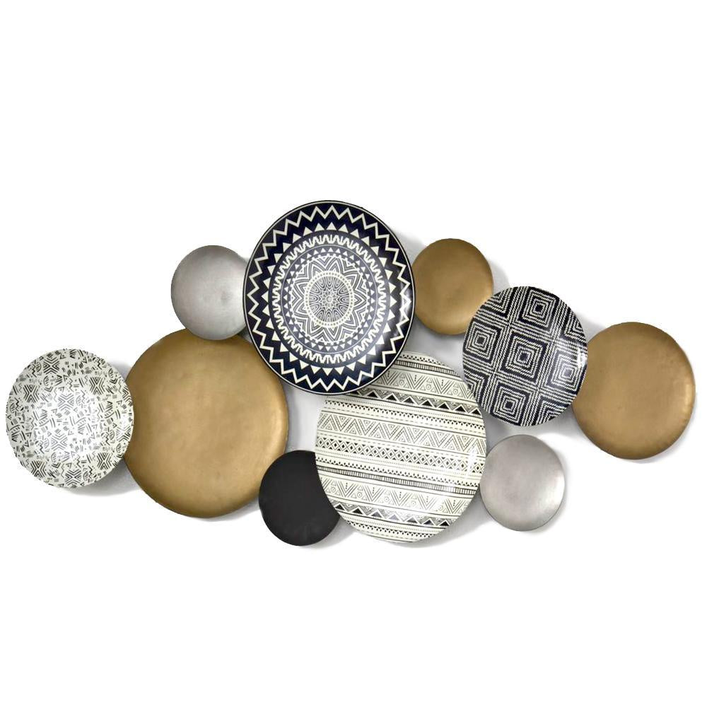 Gold, Black and White Wall Décor جدار الفن