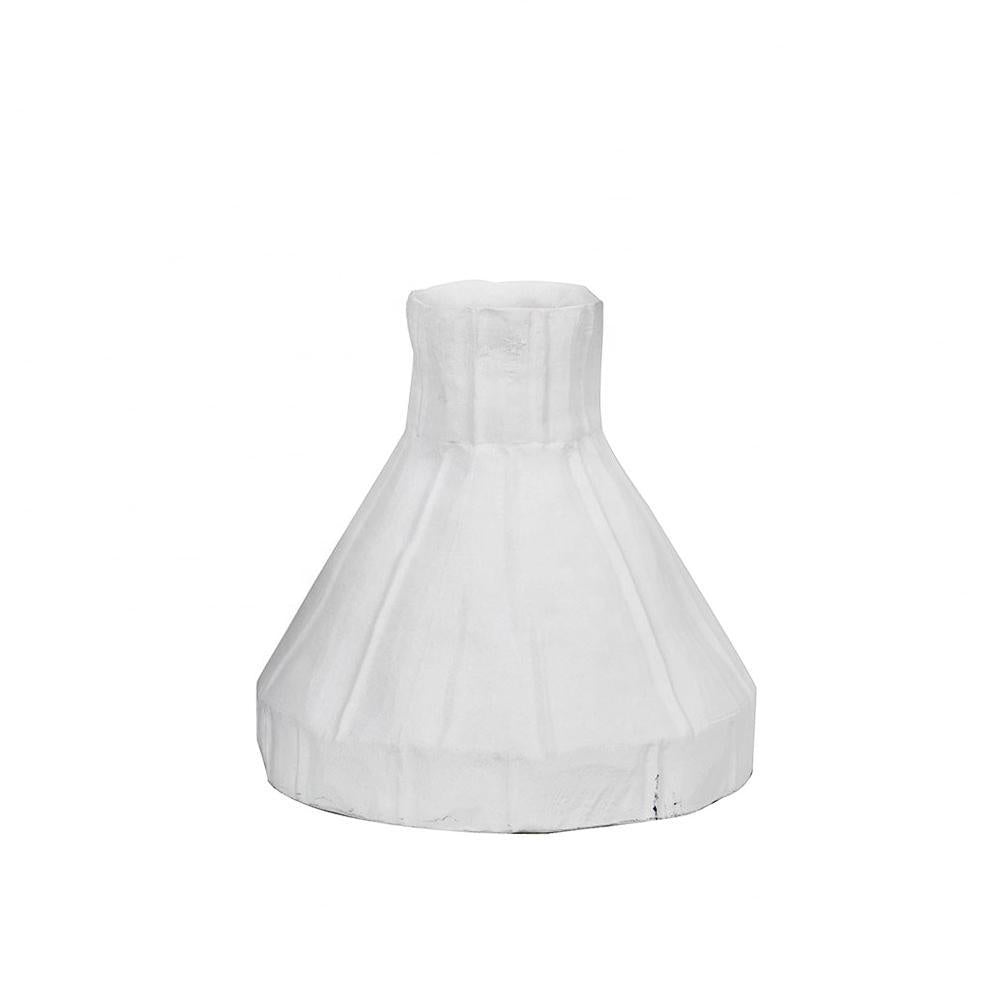 White Creased Ceramic Vase - Short HPYG3412W