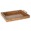 Brown Wooden Tray with Metal Handles FC-MC1905