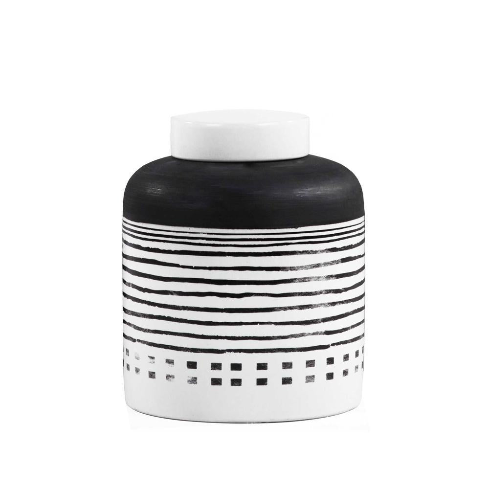Black & White Ceramic Jar - Small 604717