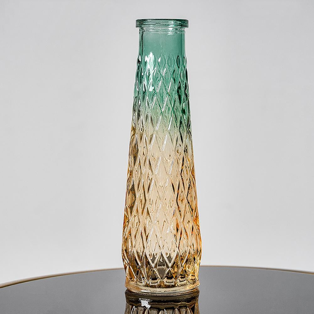 Green & Amber Glass Bud Vase SHCE3018025