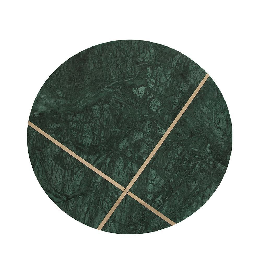 Round Marble Tray with Gold Inlay - Green FB-T2004C