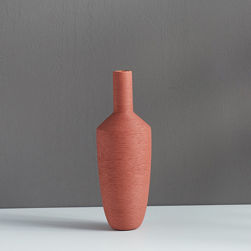 Textured Scarlet Ceramic Vase SHCE3011058