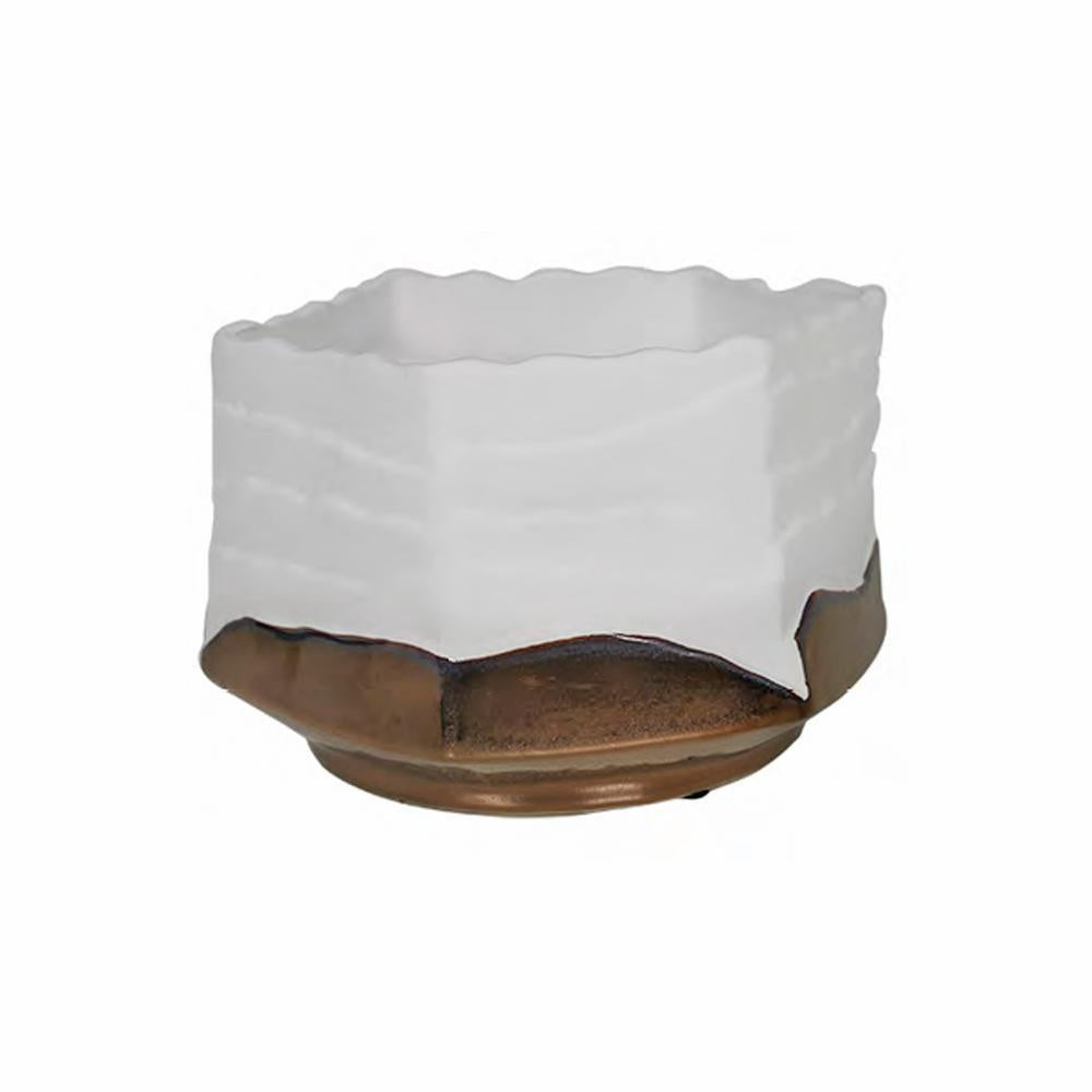 White & Gold Plated Ceramic Vase HPDD0013J