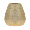 Gold Ceramic Wide Vase with Spiral Detail - A مزهرية