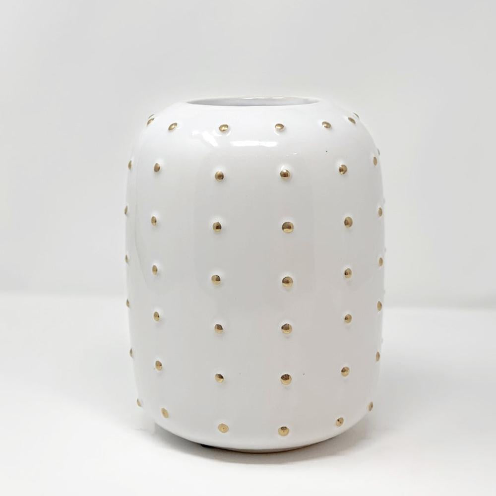 White and Gold Ceramic Vase 20234