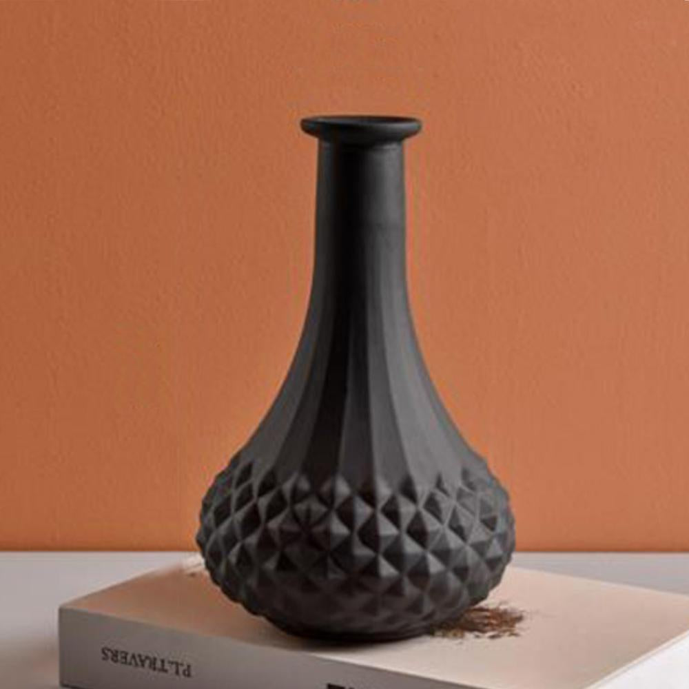 Frosted Glass Vase Black LT577-B