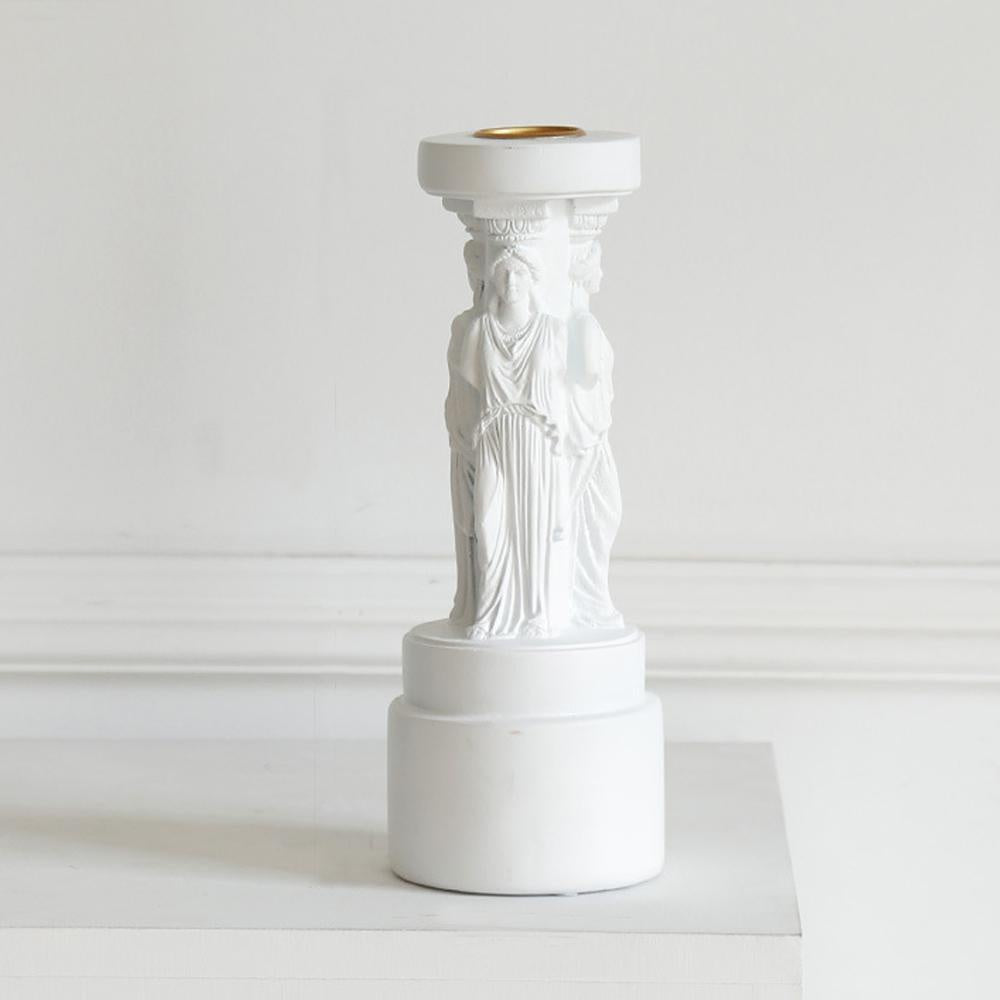 Resin Greek Sculptural Candleholder - White FB-038-C