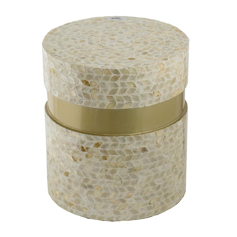 Ivory & Gold Capiz Shell Stool 48744