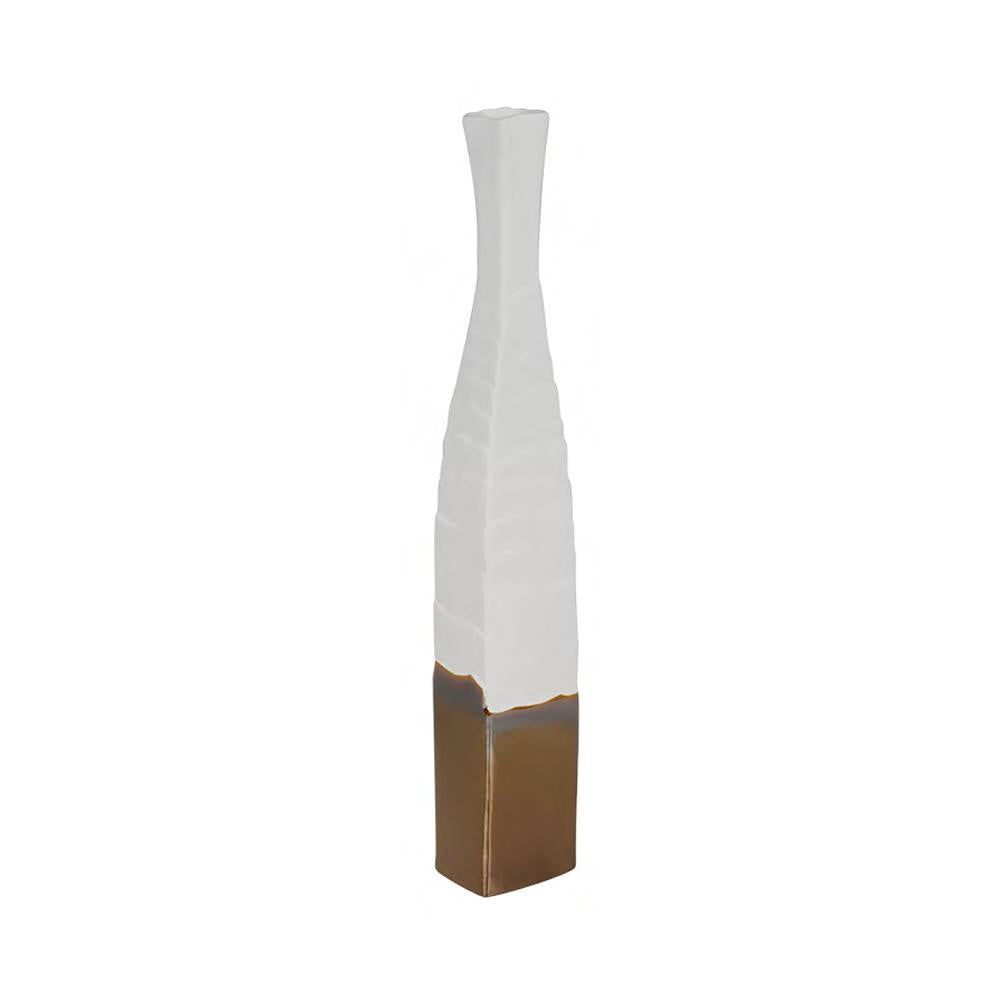 White & Gold Plated Ceramic Floor Vase HPDD0010J