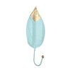 Turquoise & Gold Metal Leaf Wall Hook - F SHDG1191050