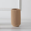 Deep Beige Ribbed Ceramic Vase HP656