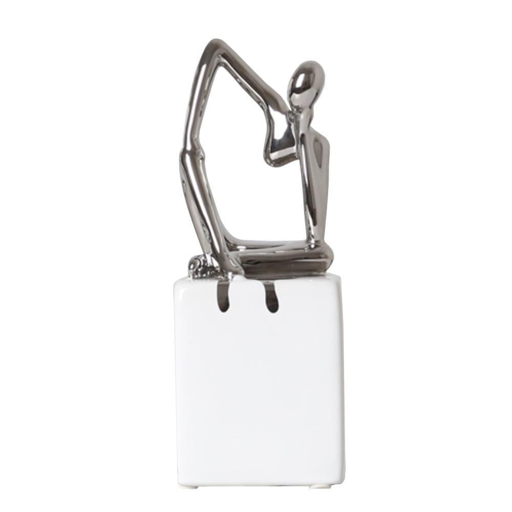 Silver Abstract Ceramic Sculpture FA-D1823B