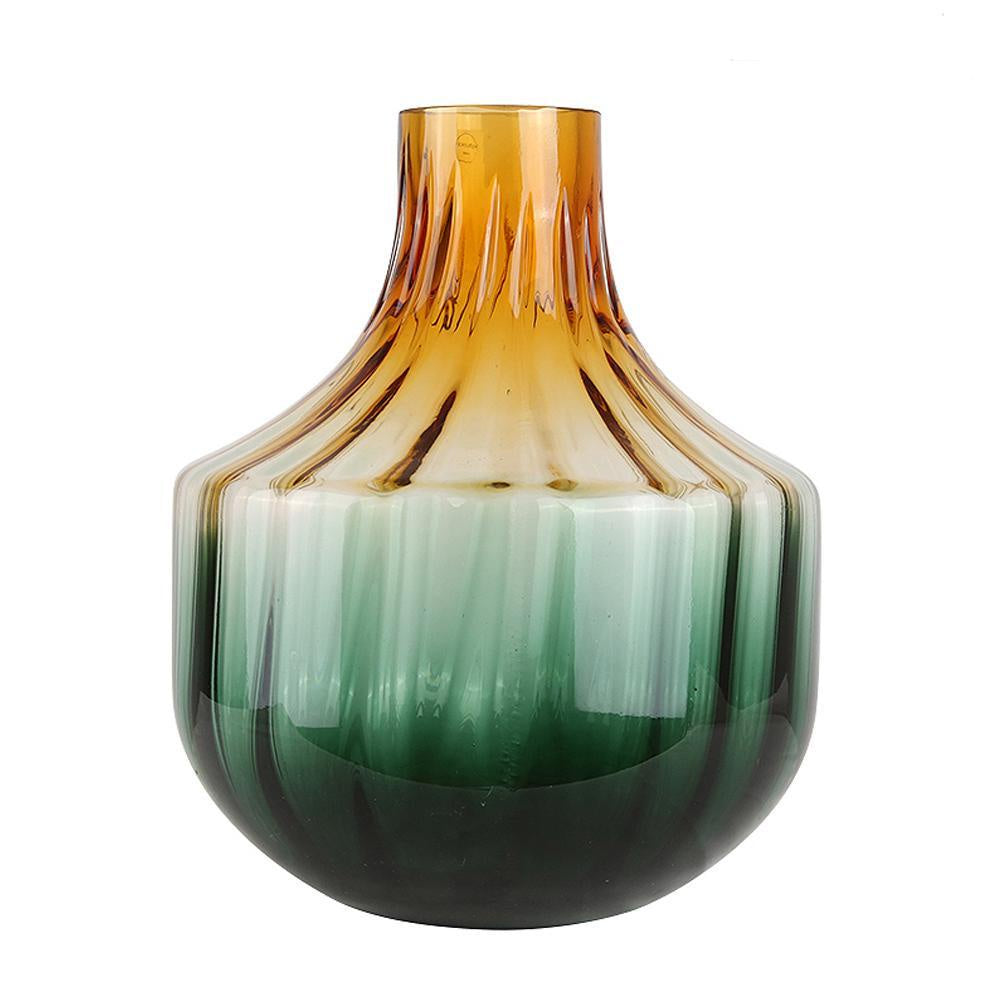 Green & Amber Glass Vase FL-ZS247