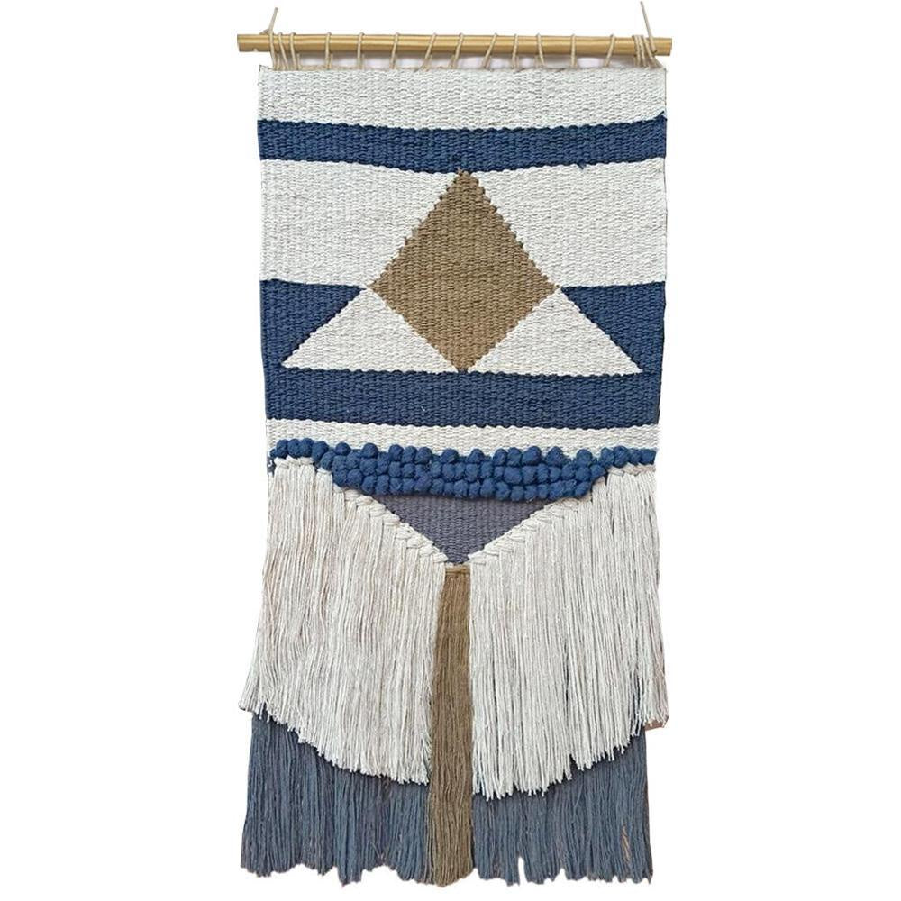 Brown and Navy Woven Wall Hanging