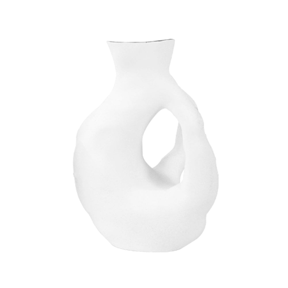 Textured White Resin Vase 9000-119B