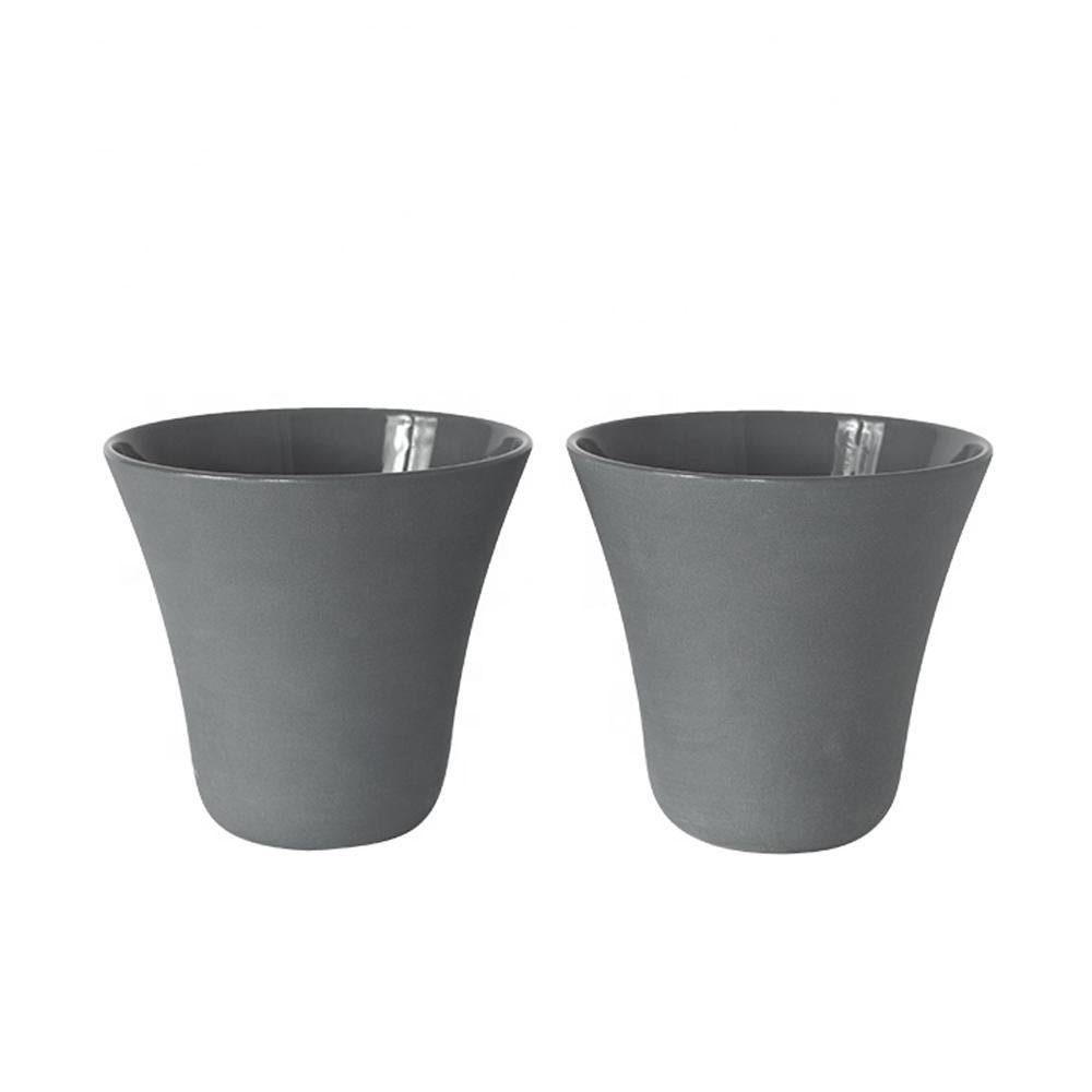 Set of 2 Grey Porcelain Cups RYST3203C1
