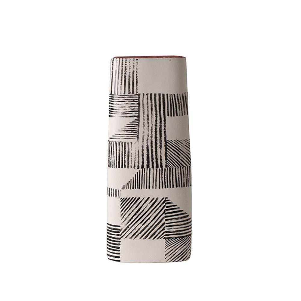 Black & White Painted Vase - B FA-D2070B