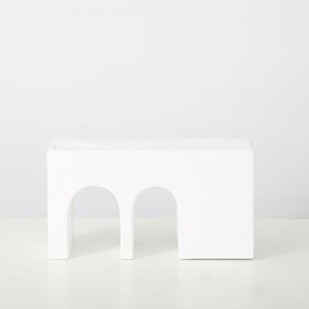 White Sculptural Décor with Arches LT574-W