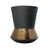 Black Ceramic Vase with Bronze Metal Glazing WS-302-B-1