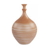Ochre & Ivory Striped Ceramic Vase - Medium مزهرية