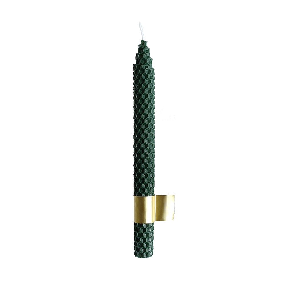 Honeycomb Pattern Taper Candle - Green FB-039-GN