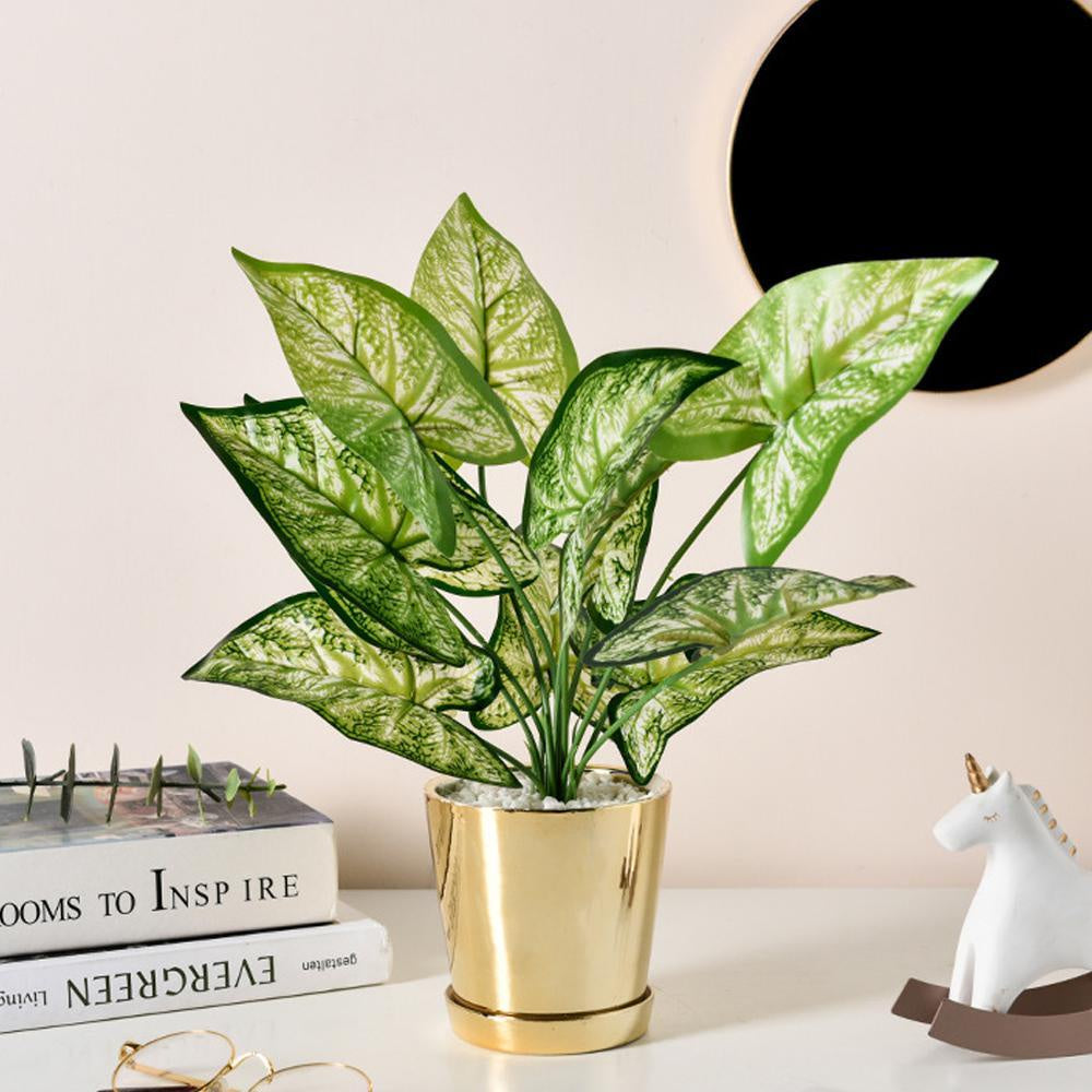 Faux Plant in Gold Ceramic Pot MP025B