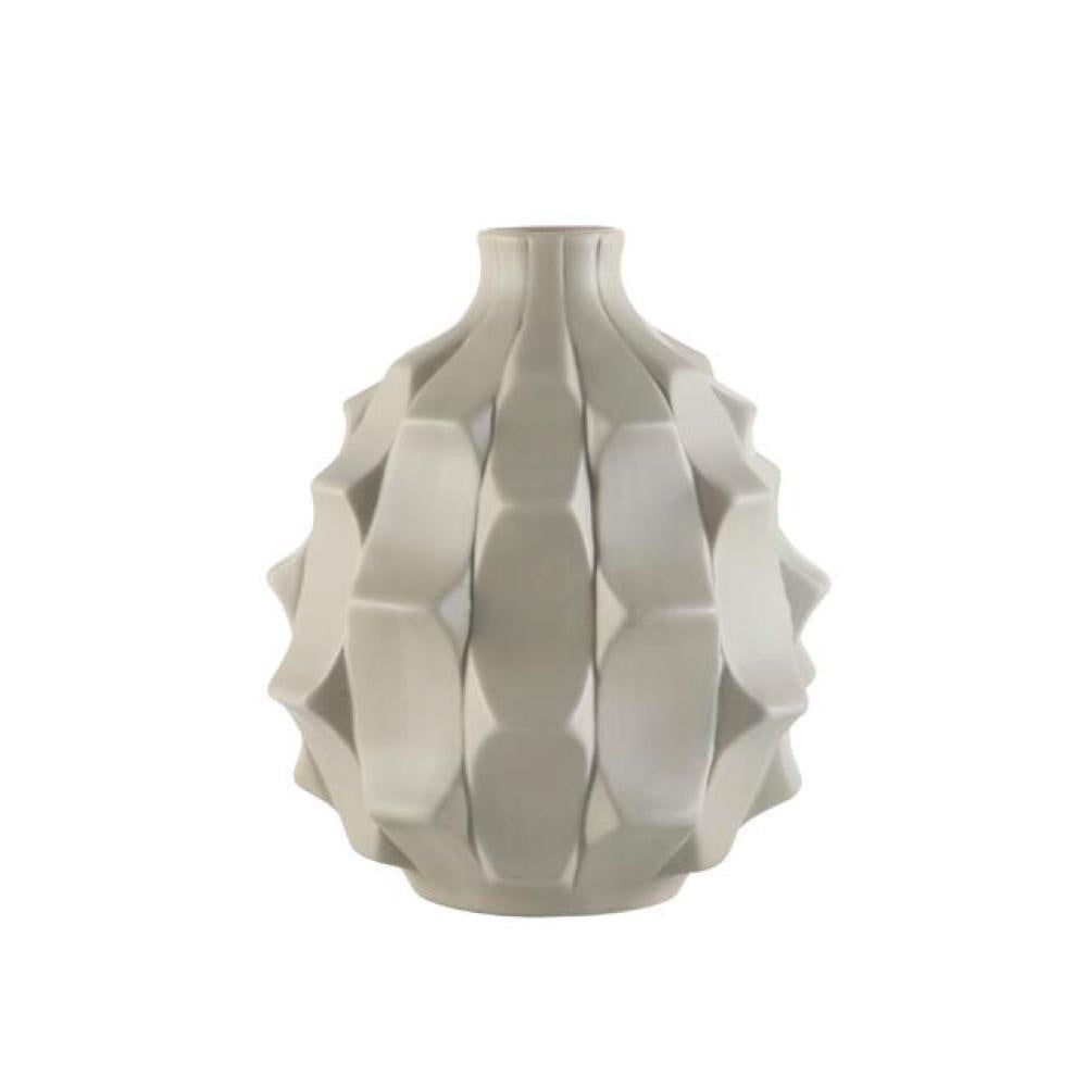 Beige Ceramic Textured VaseTJHP0004G2 مزهرية