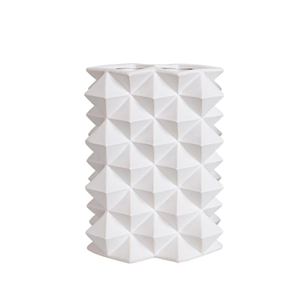 White Ceramic Tetrahedron Element Vase - Medium FA-D2125B