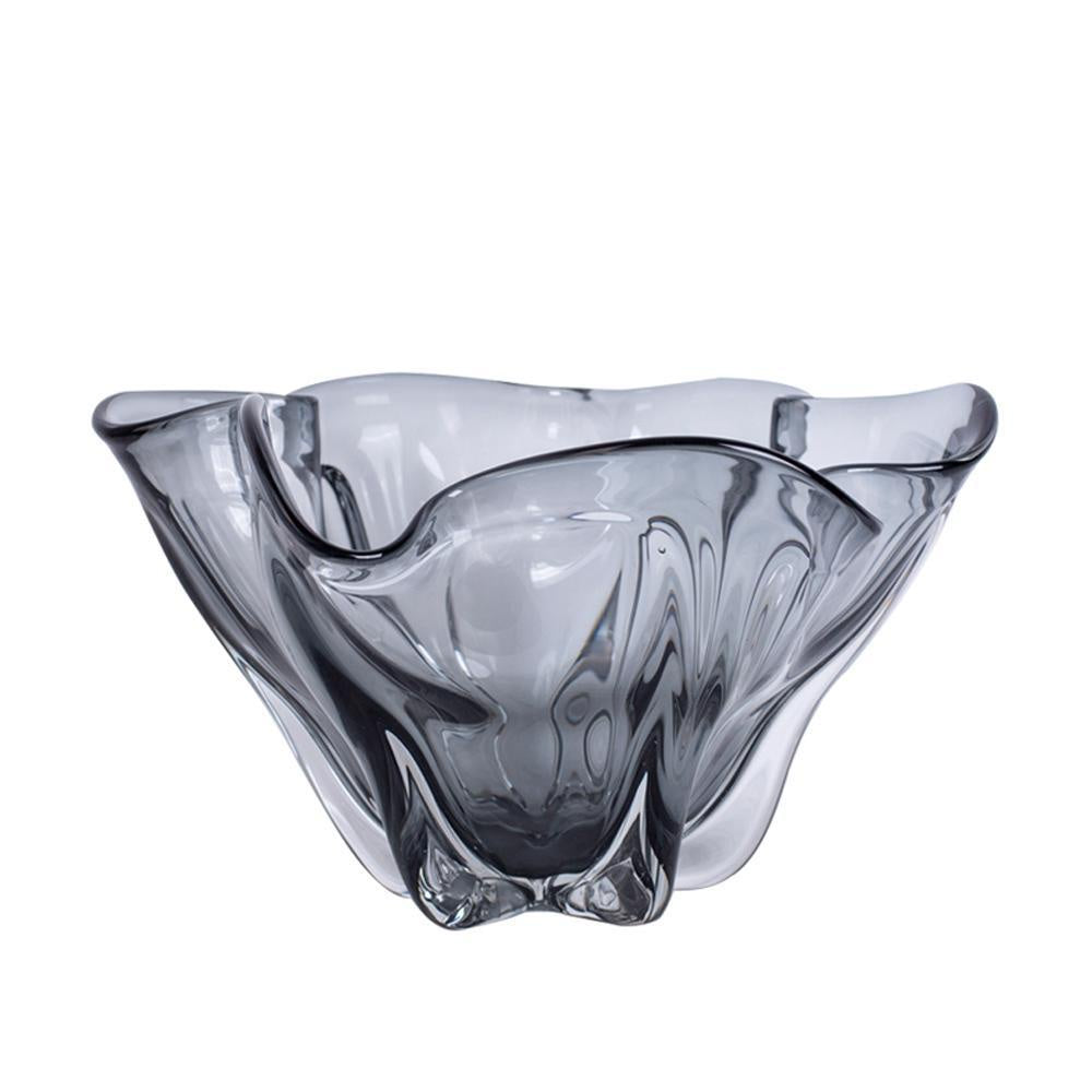 Grey Glass Floral Shaped Bowl FB-ZS2055A