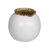 Round White Ceramic Planter with Gold Spikes HPDD3671WJ