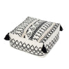 Black & White Tribal Pouf with Tassels