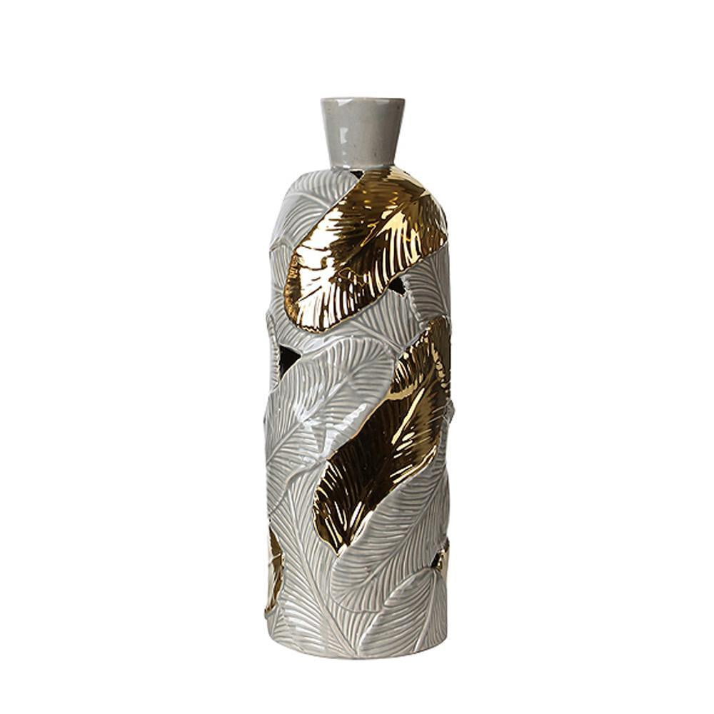 Grey & Gold Ceramic Vase - Medium FA-D2007B