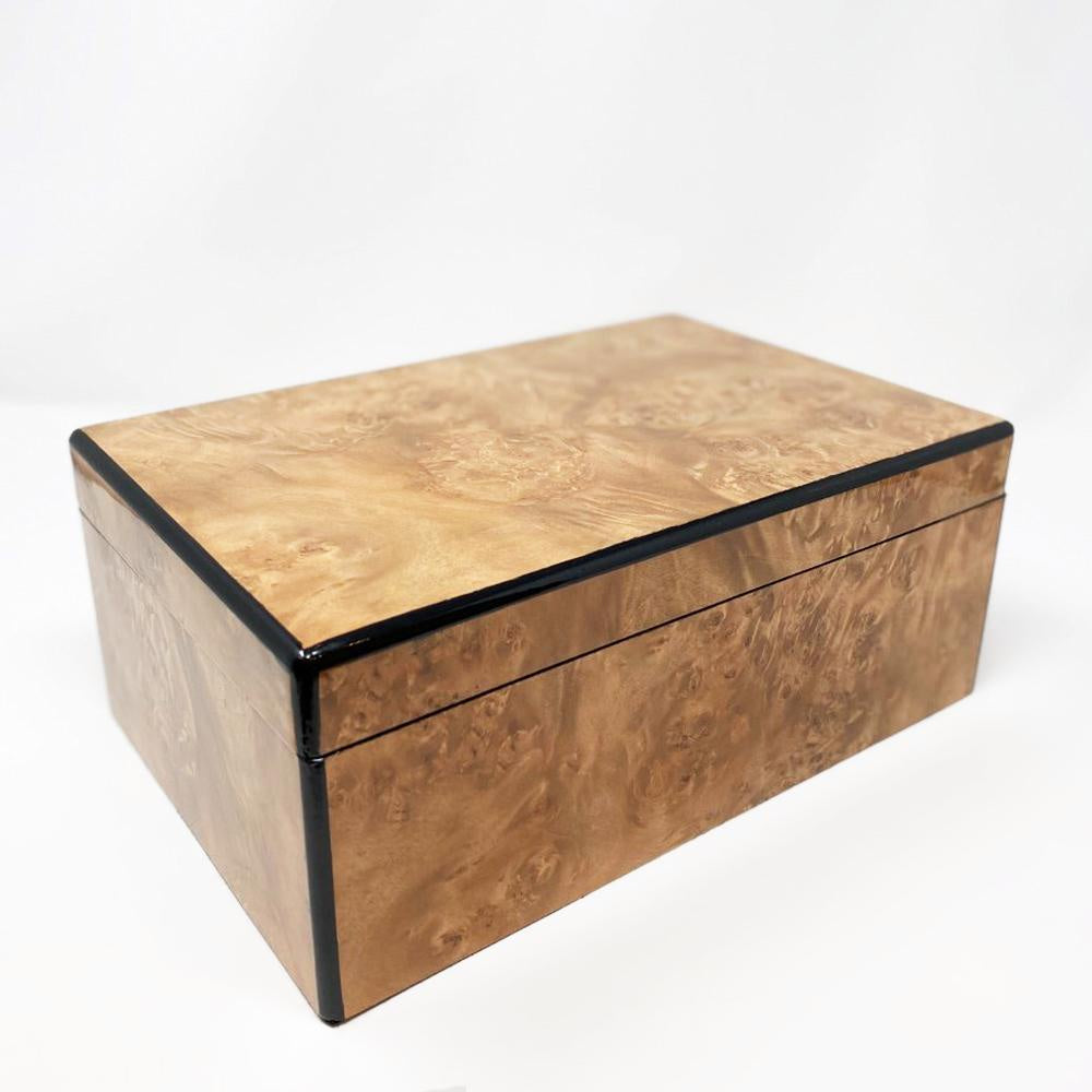 Brown Lacquer Decorative Box with Swirl Finish - Medium FC-MC1902B