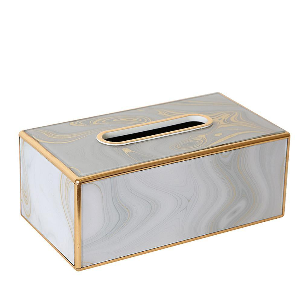 Metal & Glass Tissue Box Cover FC-ZS1909C