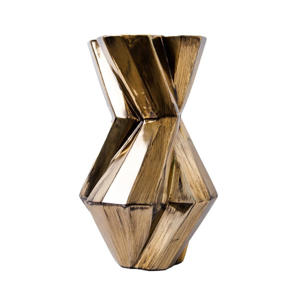 Gold Ceramic Twisted Vase FA-D2085C