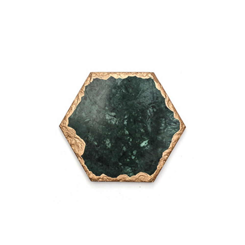 Green Hexagon Marble Trivet - Small WX-029