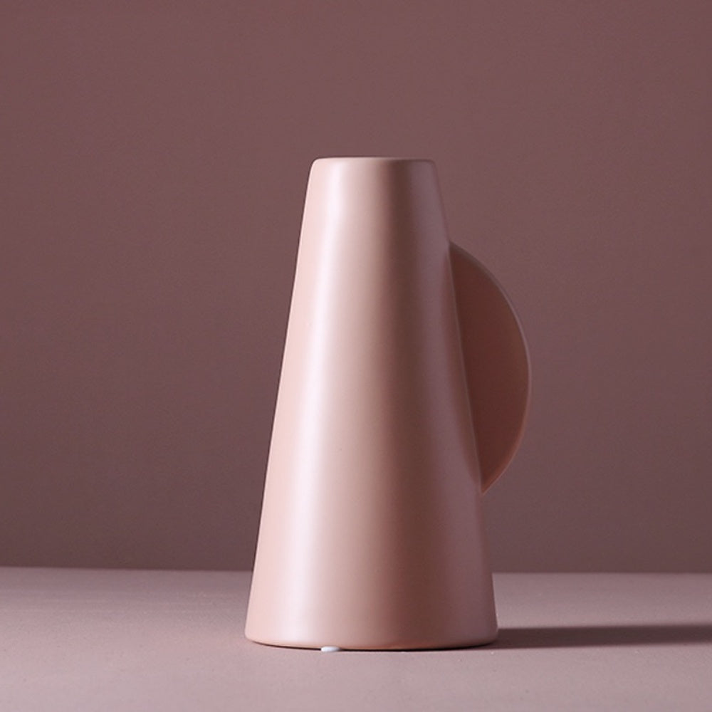 Blush Ceramic Vase with Semicircular Detail CT-A-7