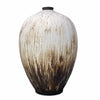 Brown & White Textured Ceramic Vase - Large مزهرية