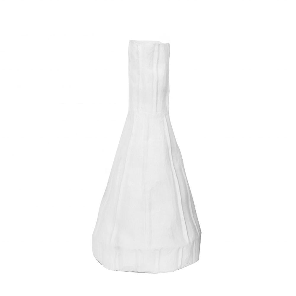 White Creased Ceramic Vase - Tall HPYG3413W