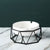 White Ceramic Ashtray with Black Metal Stand SHDB1366055