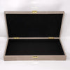 Taupe Decorative Box with Shagreen Finish and Gold Detail - Large