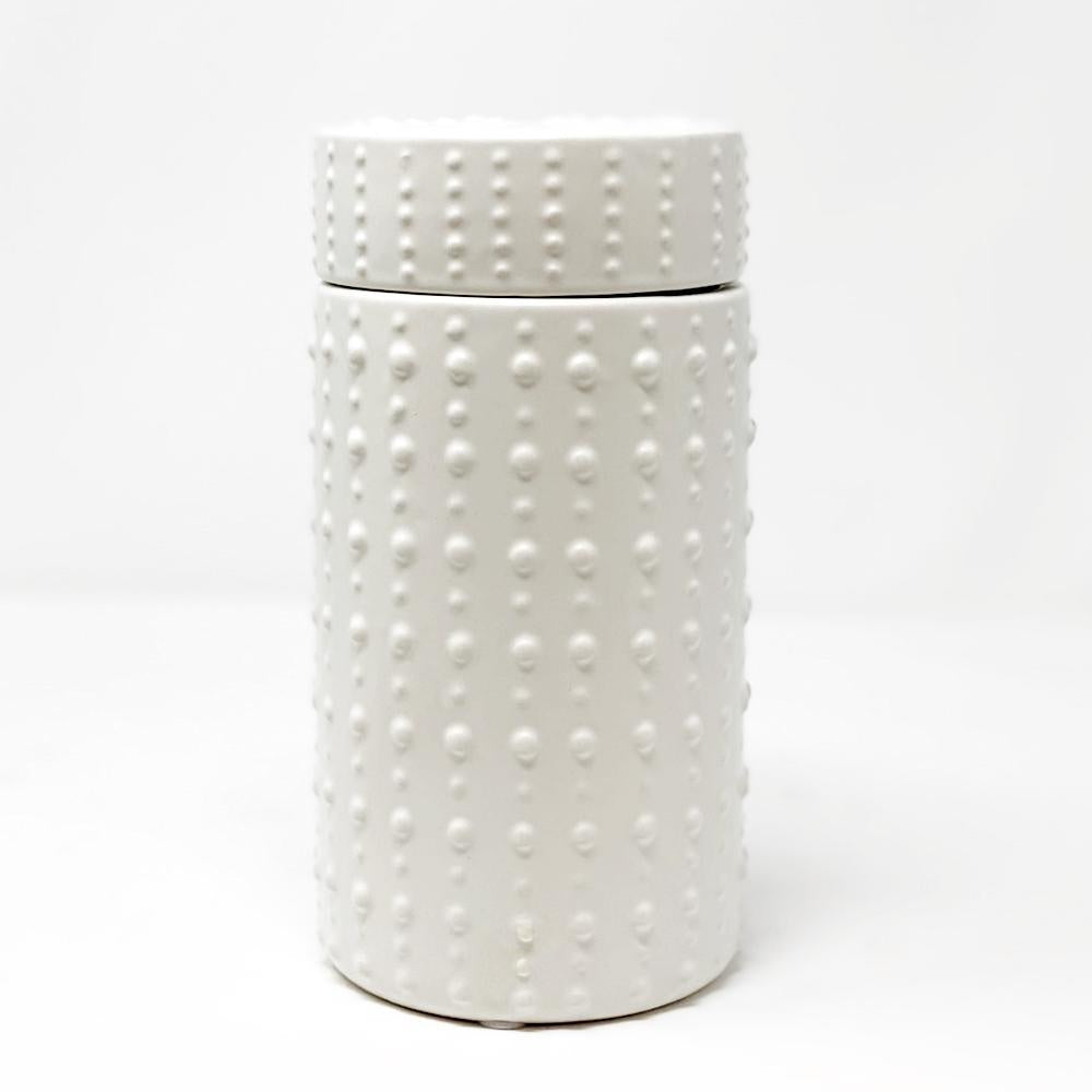 White Ceramic Particle Jar - A FA-D2003A