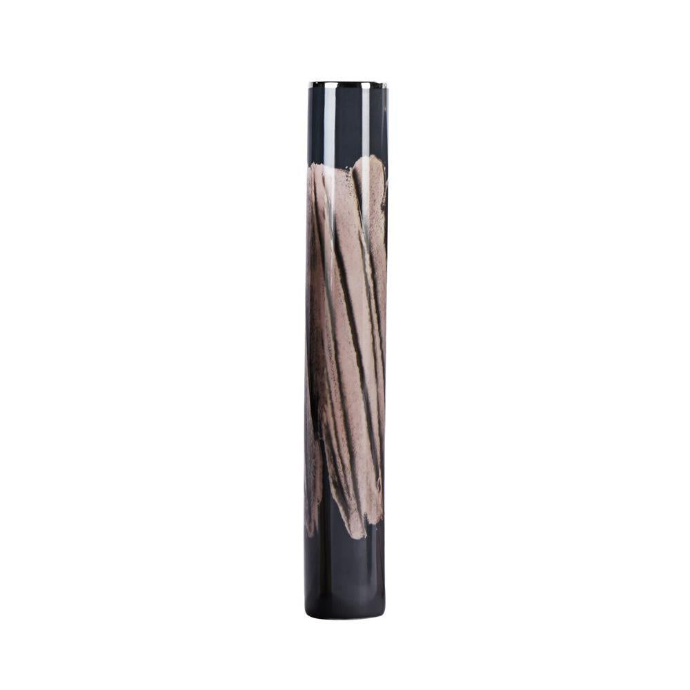 Black & Clay Cylindrical Ceramic Vase - Tall 606747