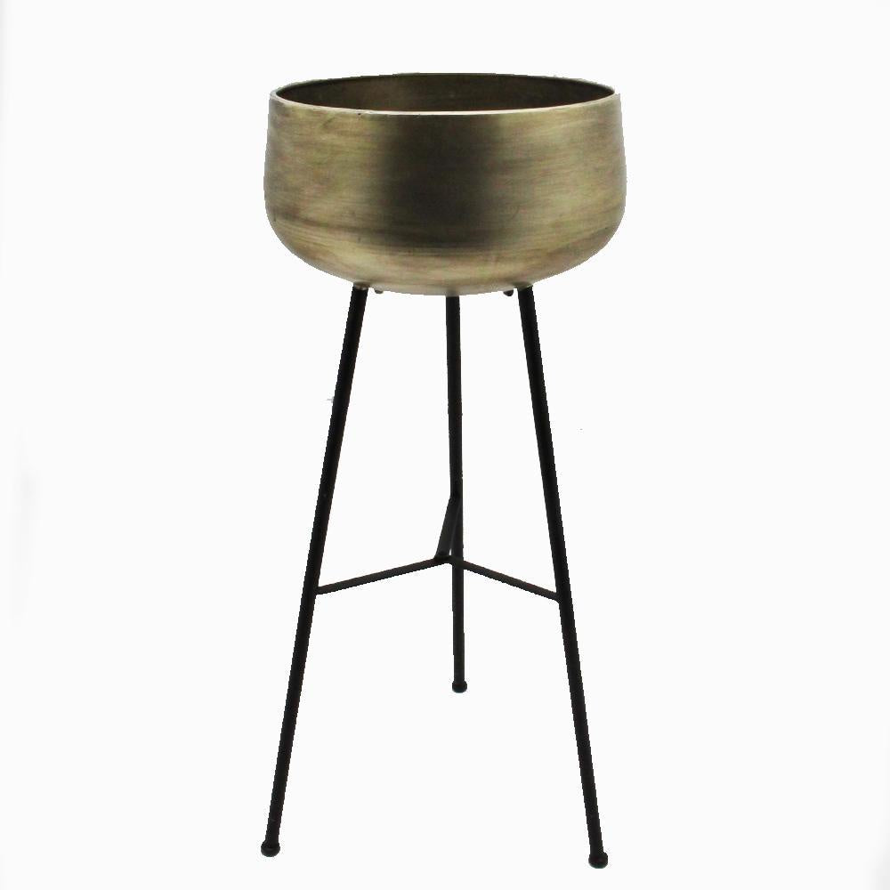 Metal Planter on Black Stand - Large الغراس