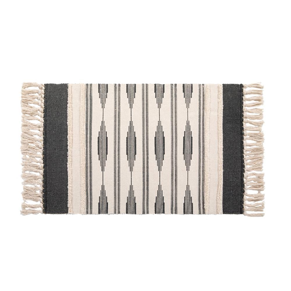 Black & White Boho Accent RugDQ000915-B السجاد
