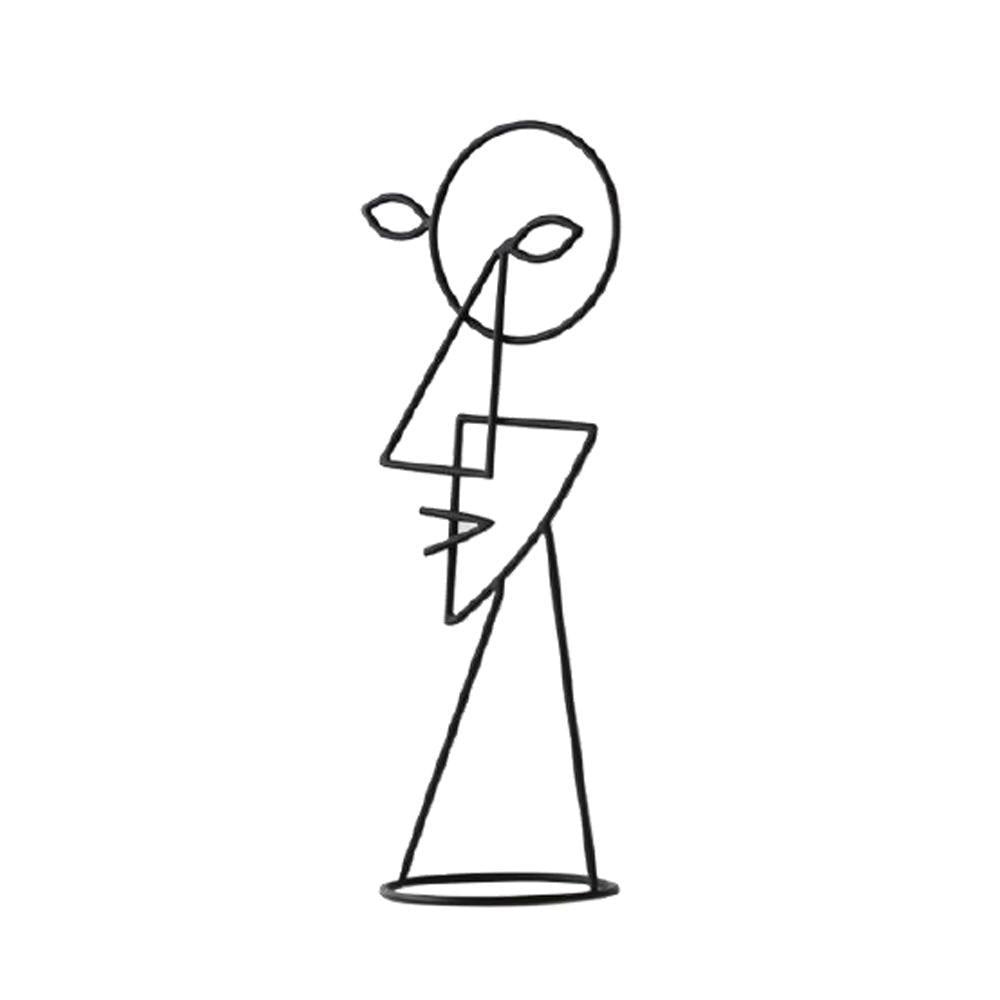 Matte Black Iron Abstract Figurative Sculpture - A H0992A