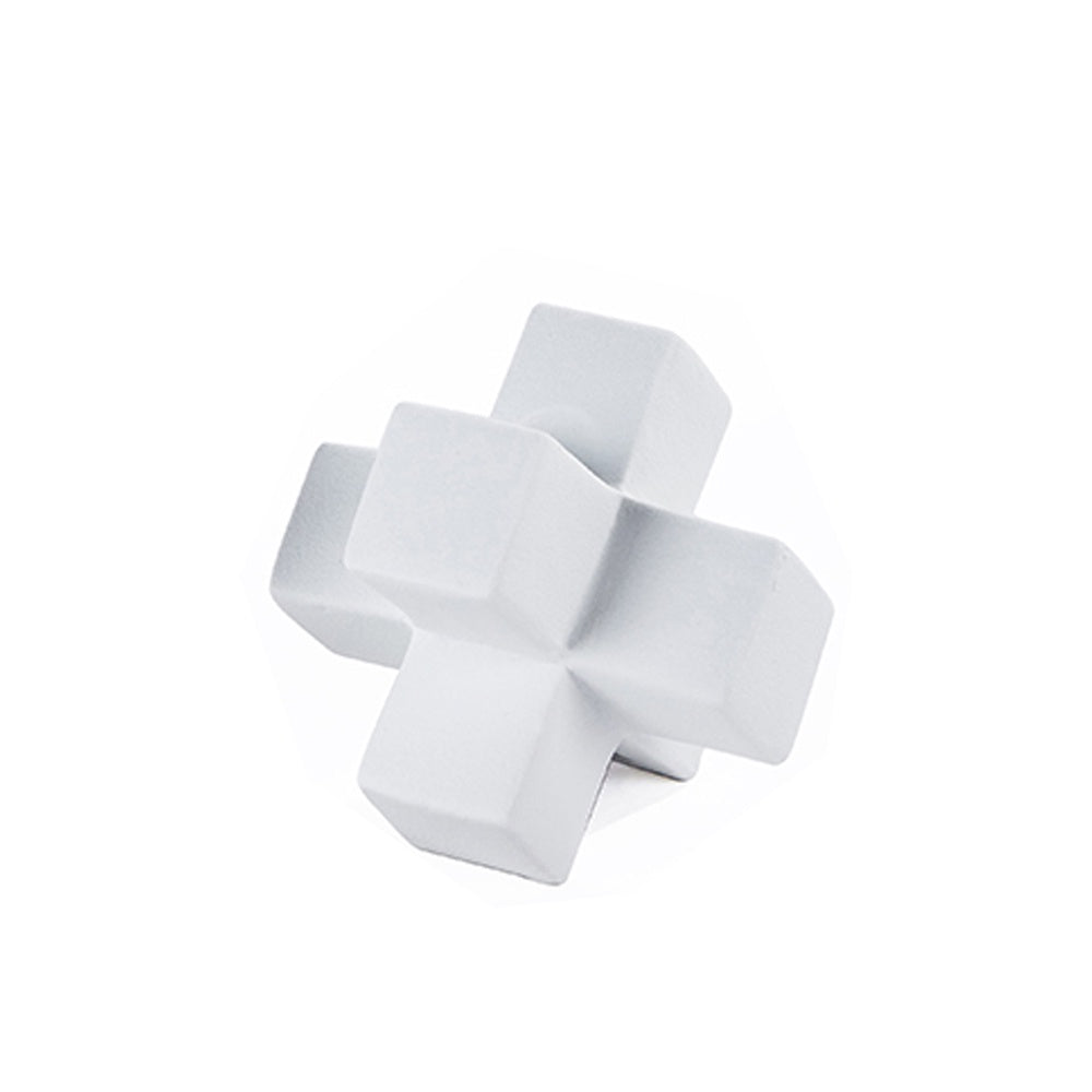 White Ceramic Abstract Geometric Decorative Object - Small 607850